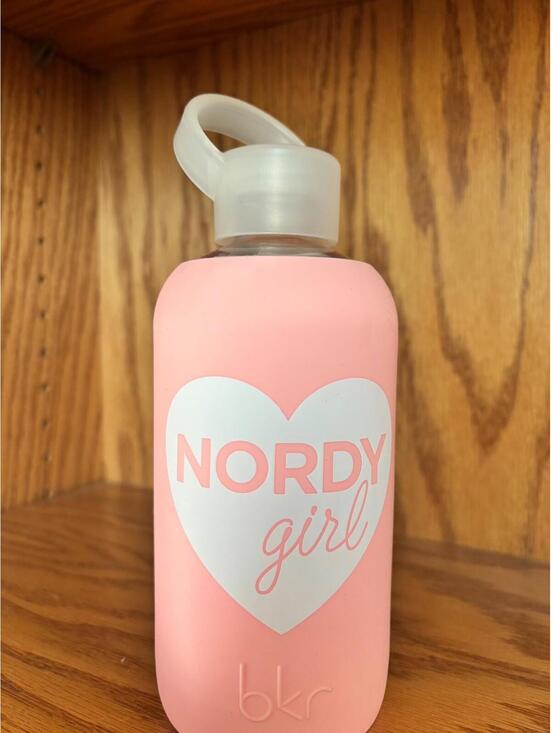 bkr Other - RARE BKR Glass Water Bottle 16oz Pink Nordy Girl Heart